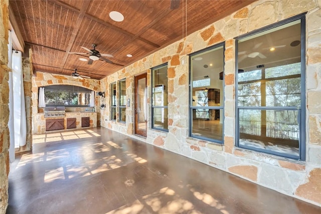 3701 Copper Ridge Ct, Austin, TX 78734 - view of patio / terrace with a ceiling fan and an outdoor kitchen