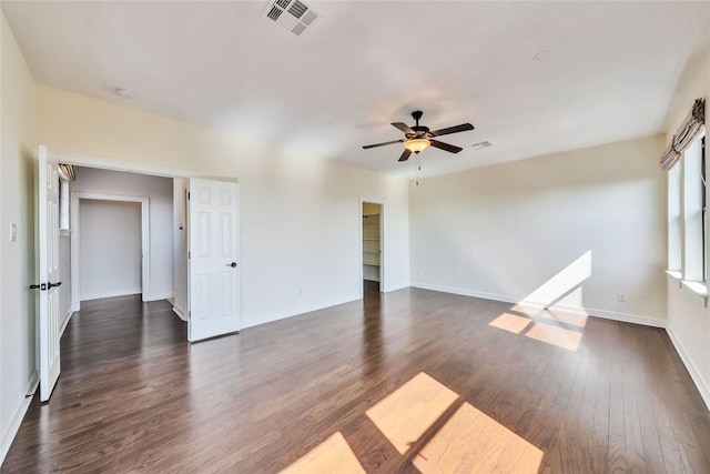3701 Copper Ridge Ct, Austin, TX 78734 - unfurnished room featuring ceiling fan, dark wood-style floors, baseboards, and a smoke detector