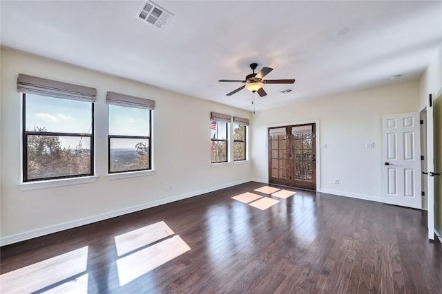 3701 Copper Ridge Ct, Austin, TX 78734 - unfurnished bedroom with wood finished floors, baseboards, ceiling fan, and access to outside