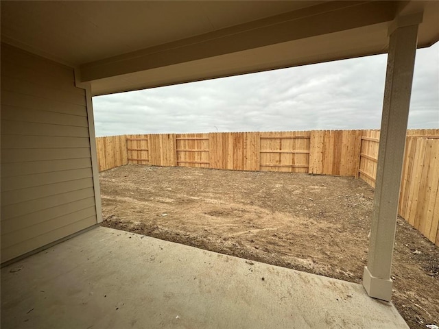 view of yard featuring a fenced backyard and a patio