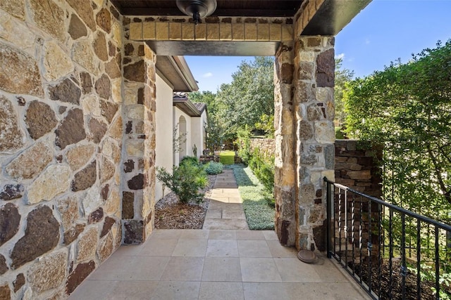 view of patio / terrace featuring ceiling fan