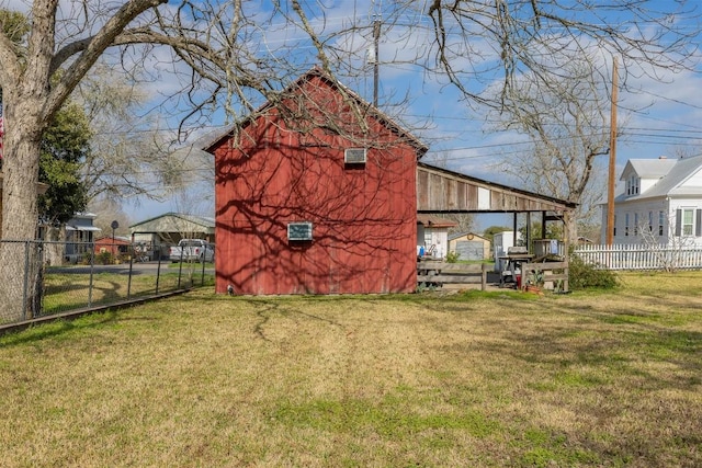 exterior space featuring an outbuilding