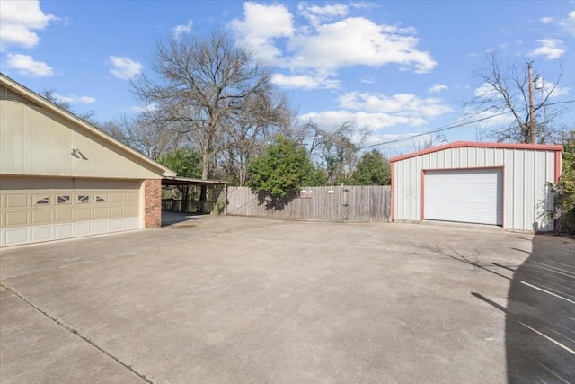 garage with a carport