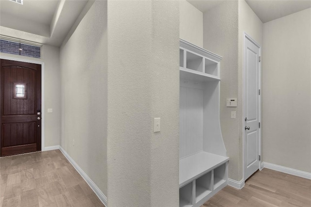 mudroom featuring light wood-type flooring