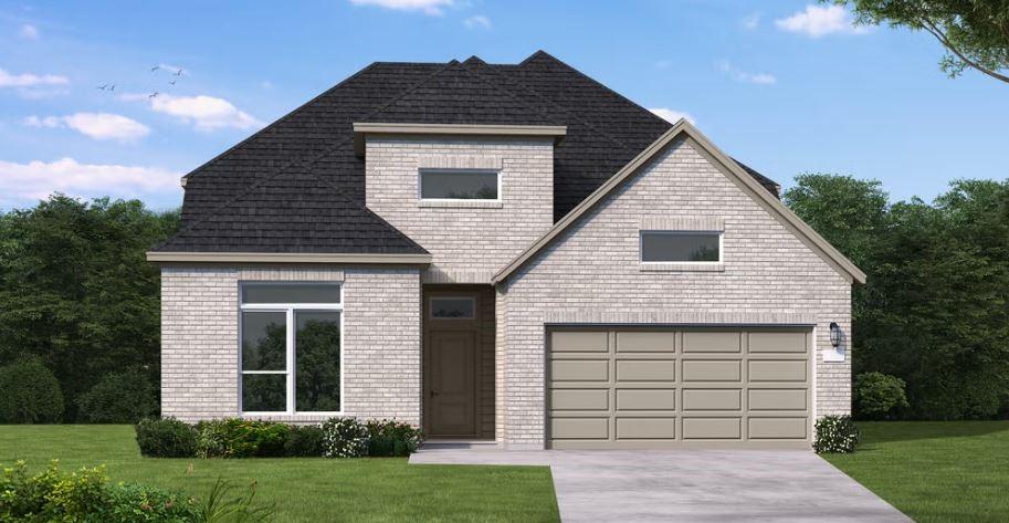 view of front facade featuring a garage and a front yard