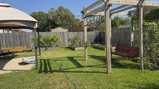 211 Valley Run Trl, Elgin, TX 78621 - view of yard with a pergola and fence