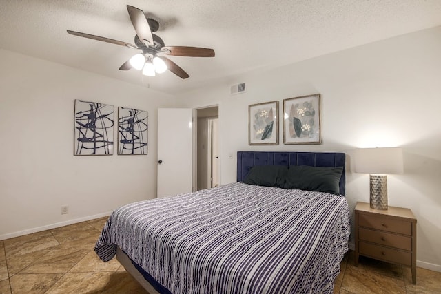 1000 Ledbetter St, Round Rock, TX 78681 - bedroom with a textured ceiling and ceiling fan