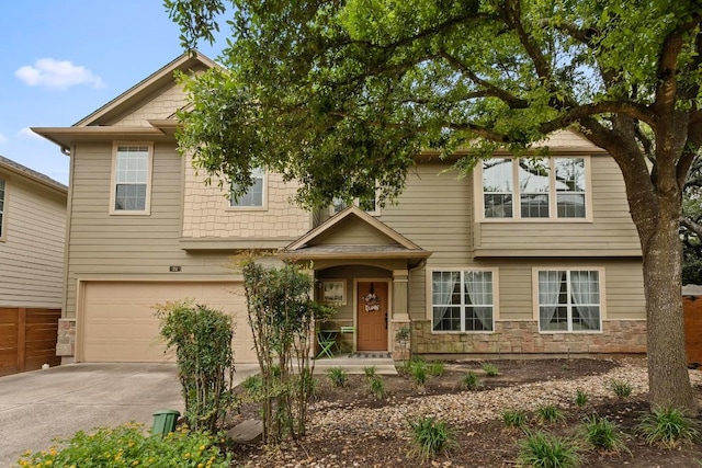 view of front of home with a garage