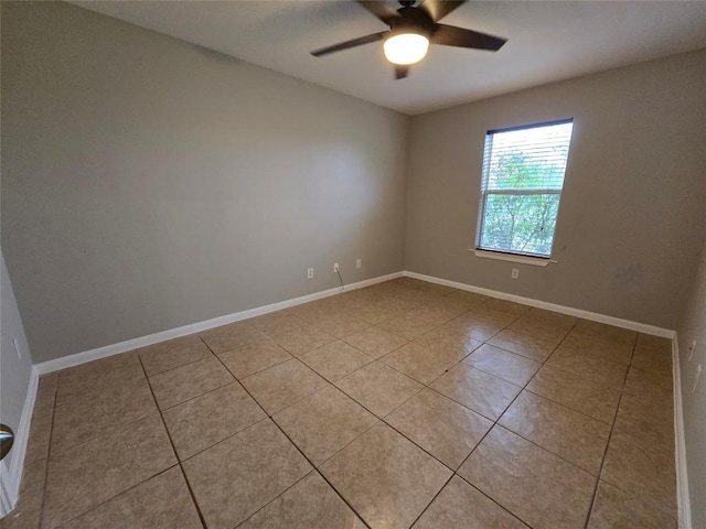 177 E Davilla St, Bartlett, TX 76511 - spare room featuring a ceiling fan, baseboards, and light tile patterned floors