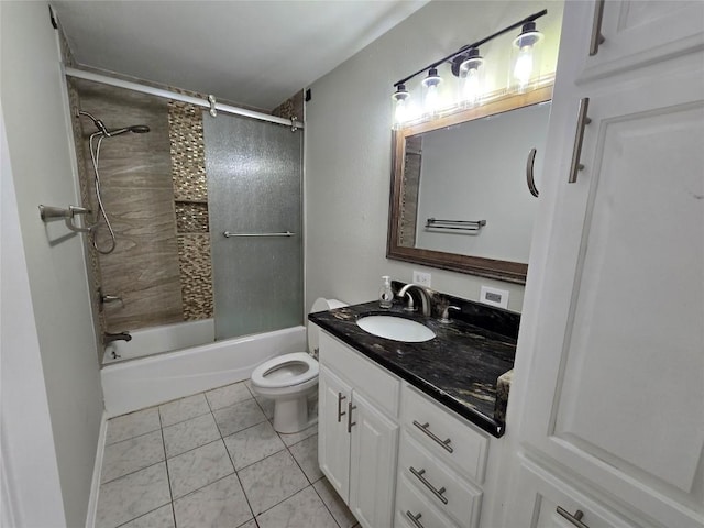 177 E Davilla St, Bartlett, TX 76511 - bathroom featuring tile patterned floors, shower / bathtub combination, vanity, and toilet