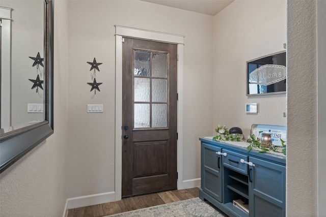 entrance foyer featuring dark hardwood / wood-style floors