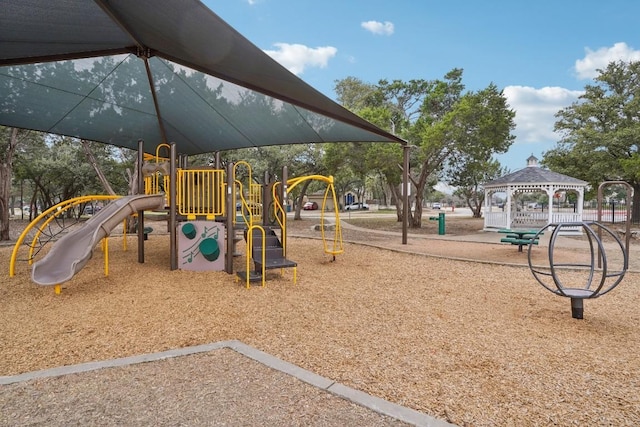 view of playground featuring a gazebo