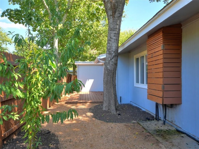 view of yard featuring a wooden deck