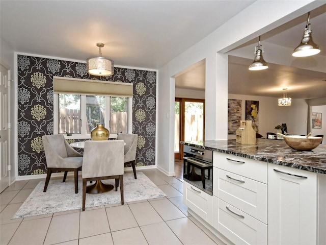 view of tiled dining room