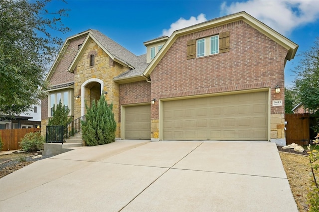 view of front of home with a garage