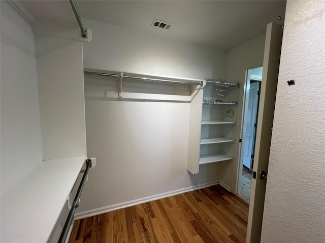 spacious closet featuring wood-type flooring