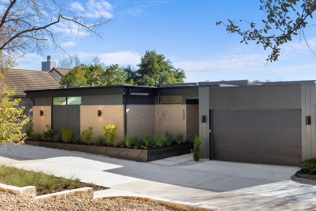 contemporary house with a garage