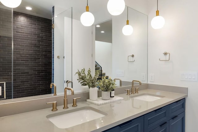 4502 Hyridge Dr, Austin, TX 78759 - bathroom featuring double vanity and recessed lighting