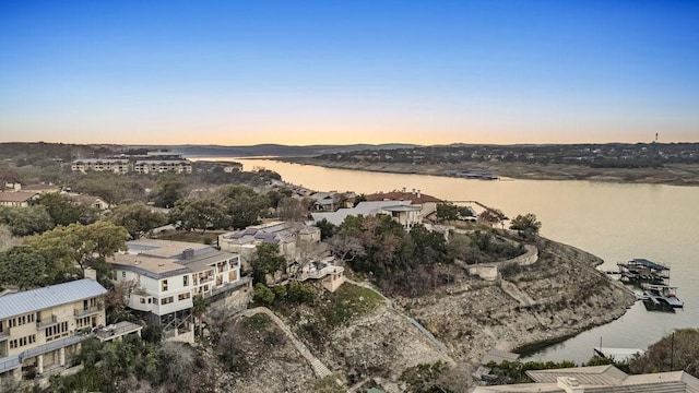 1027 Challenger, Lakeway, TX 78734 - aerial view at dusk of a water view