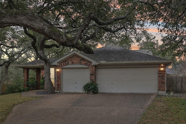 ranch-style home with a garage