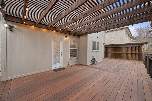 deck with a pergola