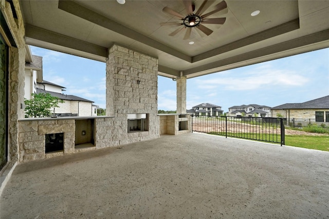 view of patio / terrace featuring ceiling fan