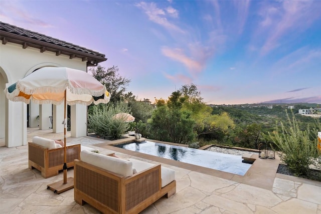 4908 Mirador Dr, Austin, TX 78735 - view of patio featuring an outdoor living space