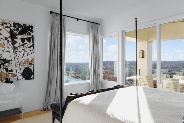 bedroom featuring hardwood / wood-style flooring