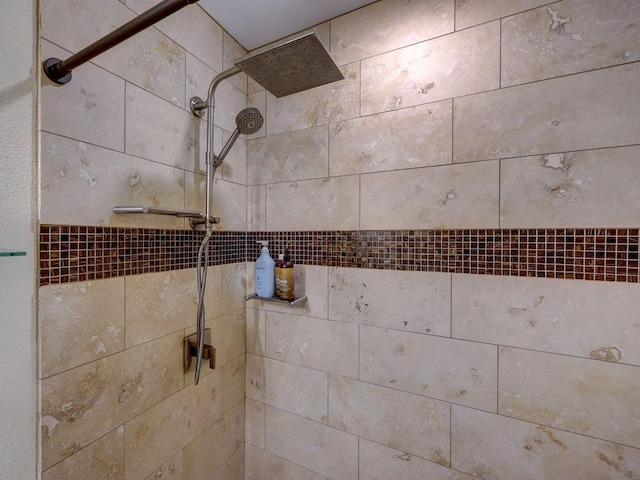 room details with a tile shower