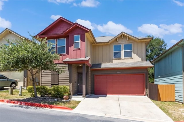 craftsman house with a garage