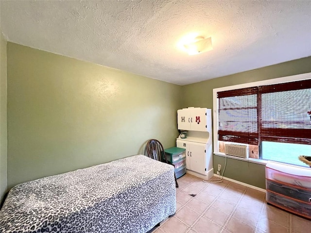 bedroom with a textured ceiling