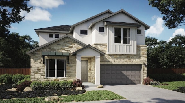 view of front of home featuring a garage