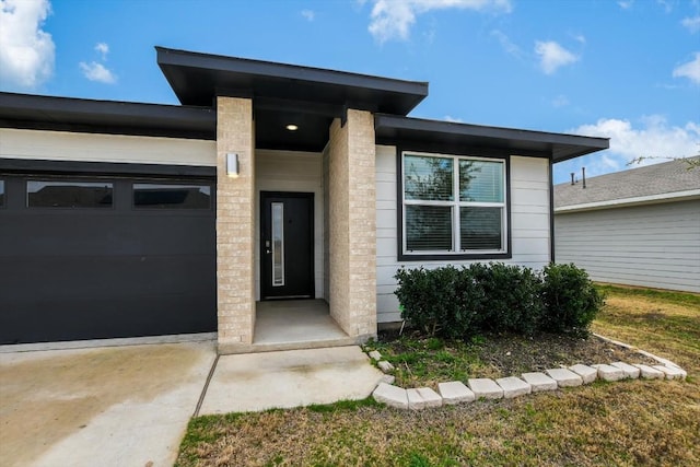 entrance to property with a garage