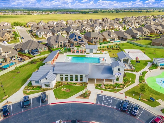 237 Andele Way, Liberty Hill, TX 78642 - aerial view of residential area with a pool
