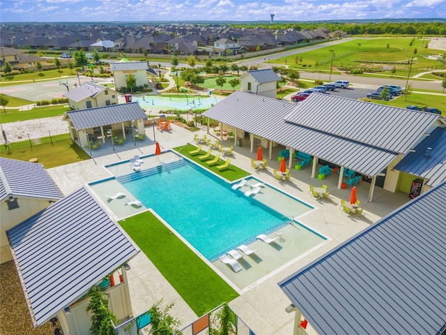 237 Andele Way, Liberty Hill, TX 78642 - view of swimming pool with a residential view and a patio