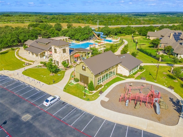237 Andele Way, Liberty Hill, TX 78642 - aerial view of a pool area