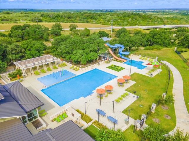 237 Andele Way, Liberty Hill, TX 78642 - aerial view of a pool area