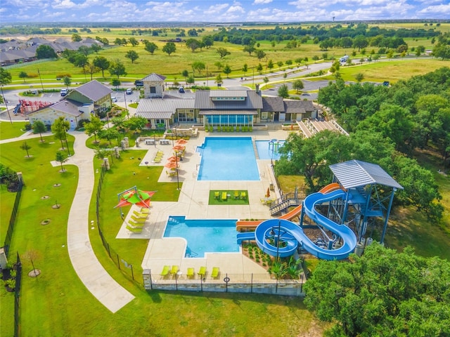 237 Andele Way, Liberty Hill, TX 78642 - aerial view of a pool area