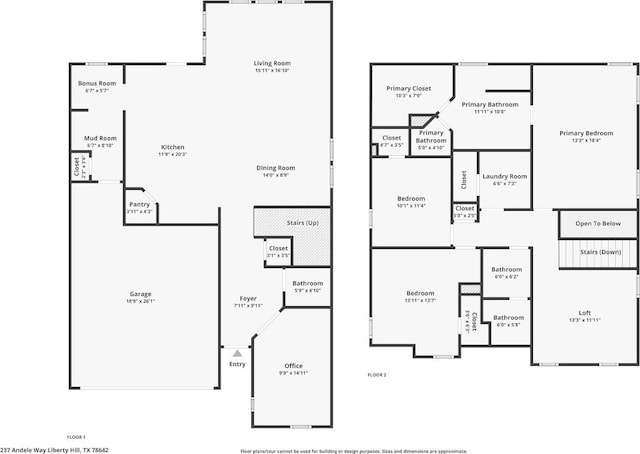 237 Andele Way, Liberty Hill, TX 78642 - property floor plan