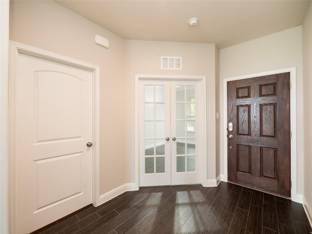 237 Andele Way, Liberty Hill, TX 78642 - foyer with french doors and dark wood-type flooring