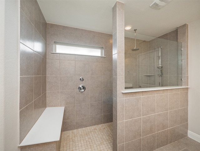237 Andele Way, Liberty Hill, TX 78642 - full bath featuring a walk in shower and tile patterned floors