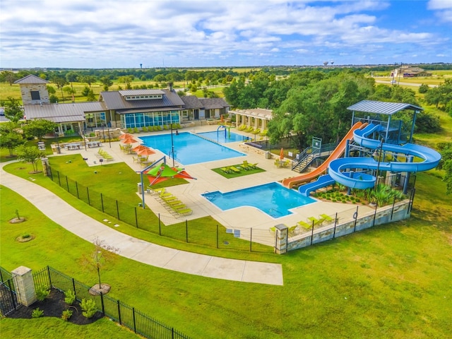 237 Andele Way, Liberty Hill, TX 78642 - view of swimming pool featuring a water slide and a patio area