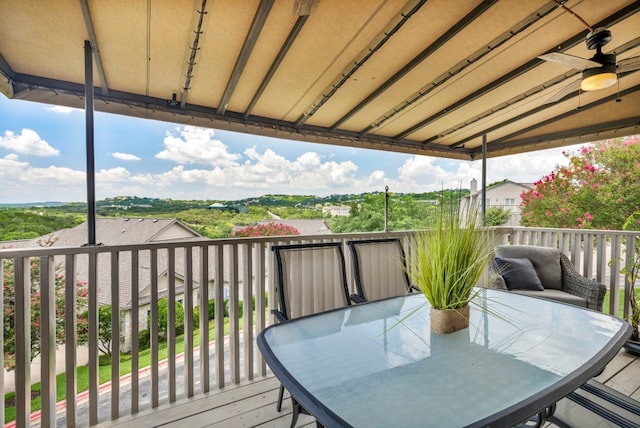 deck with ceiling fan