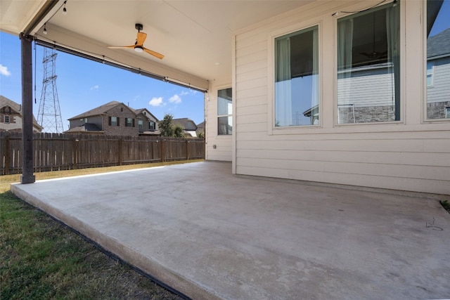 view of patio / terrace featuring ceiling fan