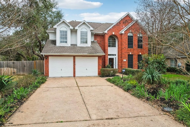 front facade with a garage