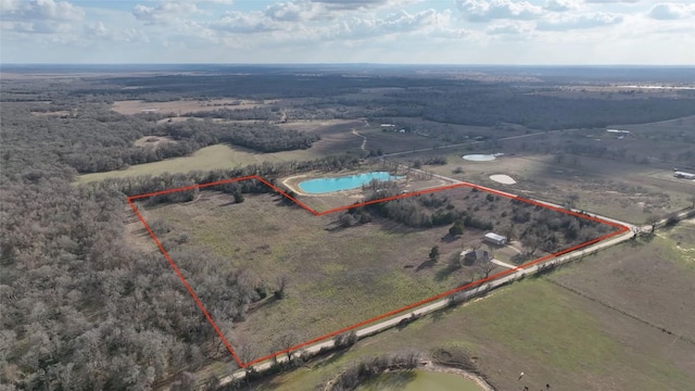 1504 County Road 459, Thorndale, TX 76577 - overview of rural landscape featuring property parcel outlined and a pool