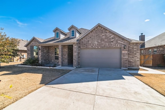 view of front of house with a garage