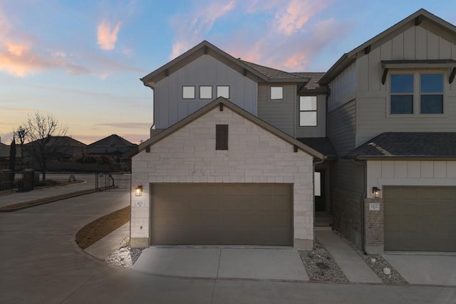 view of front of home featuring a garage