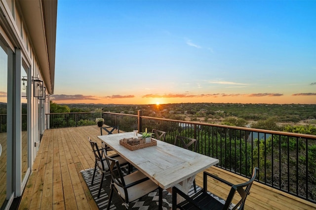 view of deck at dusk