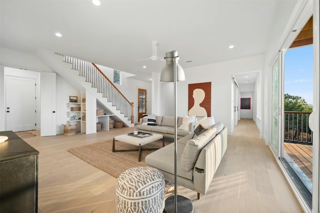 living room featuring light hardwood / wood-style floors